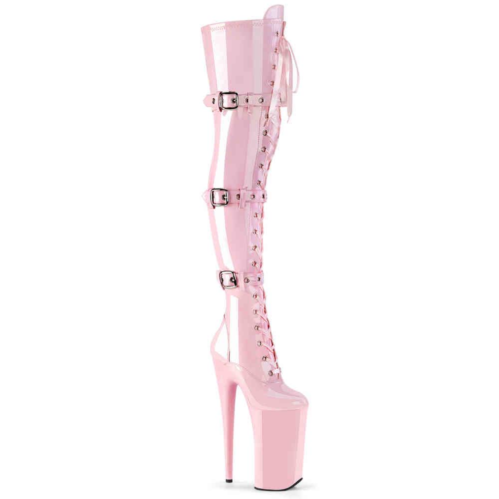 Pleaser - BEYOND3028 Plateau Overknee Laarzen - Paaldans schoenen - Roze Product image